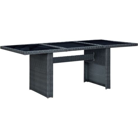 Furniture Limited - Tavolino da Giardino Grigio Scuro Polyrattan