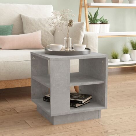 Furniture Limited - Tavolino Salotto Grigio Cemento 40x40x43 cm