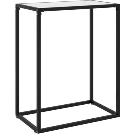 Furniture Limited - Tavolo Consolle Bianco 60x35x75 cm in Vetro
