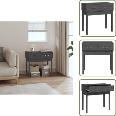 Furniture Limited - Tavolo Consolle Grigio 76,5x40x75 cm in Legno