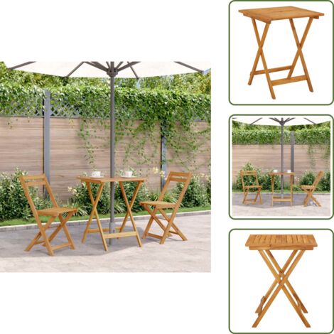 Furniture Limited - Tavolo da Giardino Pieghevole 60x60x75 cm in