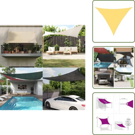 Furniture Limited - Toldo de vela beige HDPE 160 g/m² 2,5x2,5x3,5