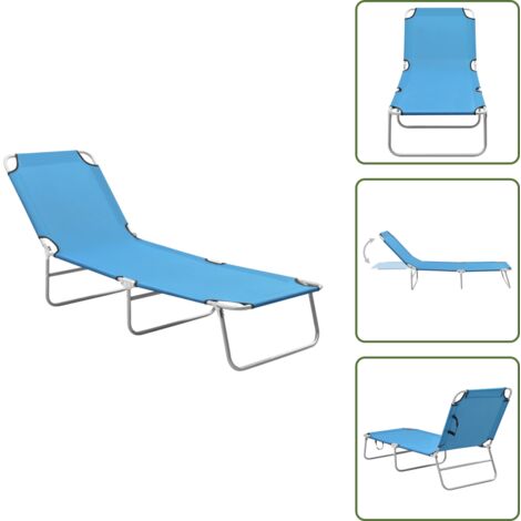 Furniture Limited - Tumbona plegable de acero y tela azul