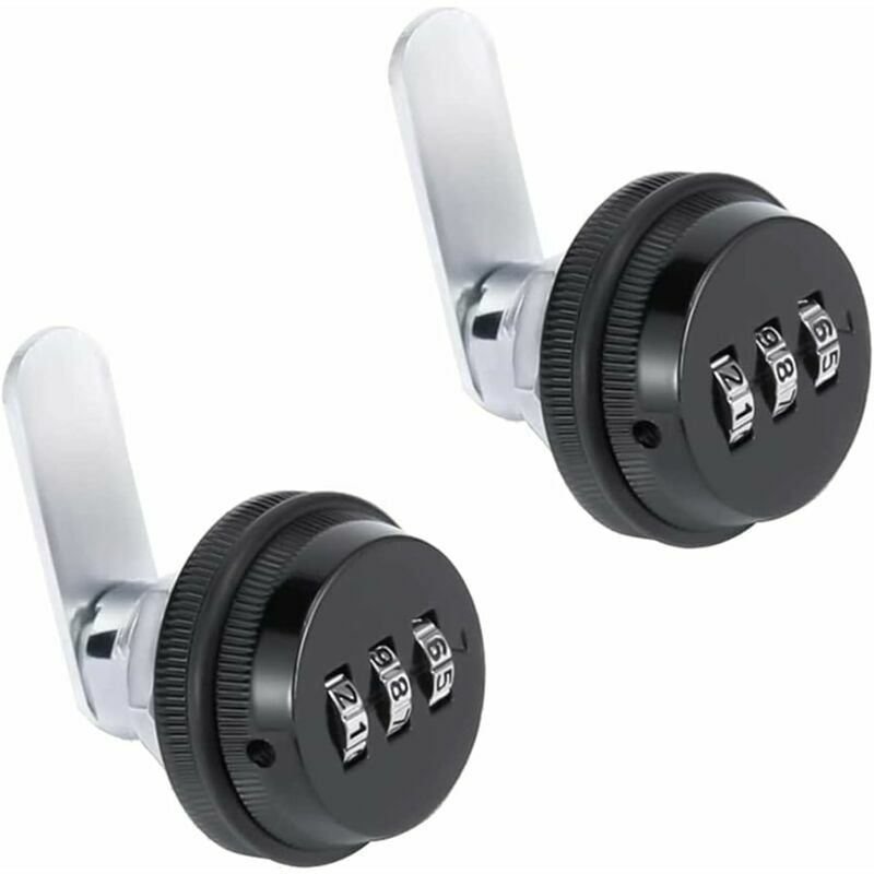 Furniture Lock Set of 2 Pcs 3 Digit Code Combination Cam Lock Cabinet Lock 1920mm Code Lock for Locker Wardrobe Door Filing Cabinet Mailboxes Drawer
