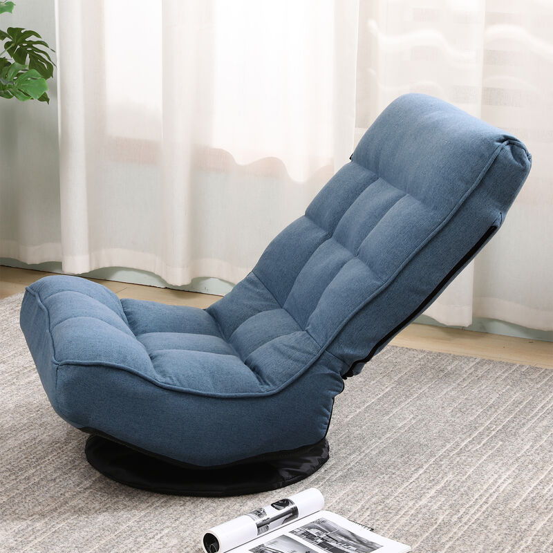 Folding Floor Sofa Chair Adjustable Lazy Sofa Sleeper Couch Recliner - DarkBlue - DarkBlue - Furniture One