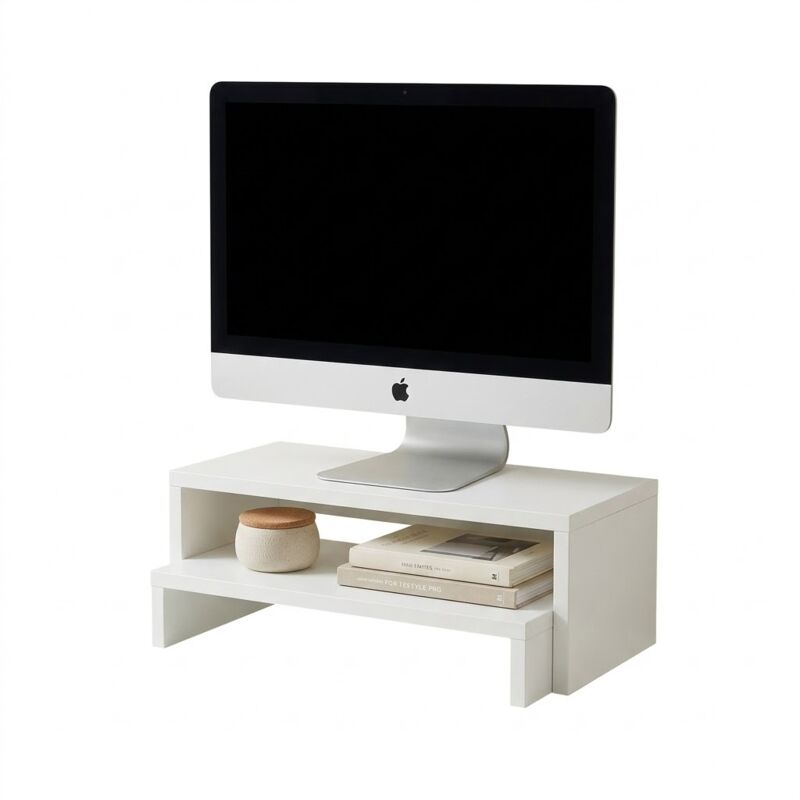 FurnitureR Double support de bureau en bois, plateformes empilables ou séparées pour moniteur et ordinateur portable, organisateur d'ordinateur FurnitureR Double support de bureau en bois, plateformes empilables ou séparées pour moniteur et ordinateur portable, organisateur d'ordinateur