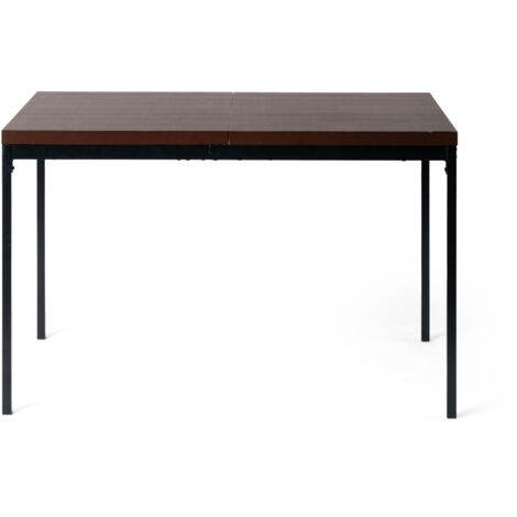 FurnitureR Esstisch Rechteckig MDF Küche mit stabilen Metallbeinen, Küchentisch für 2-4 Personen Küche Restaurant Wohnungen & Café, 120x70x75cm, Braun