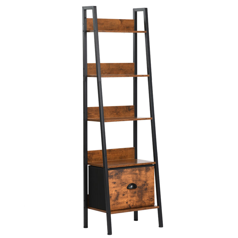 FurnitureR Étagère à échelle, étagère mince, bibliothèque pour bureau à domicile, salon, chambre à coucher, cuisine, bibliothèque en bois avec