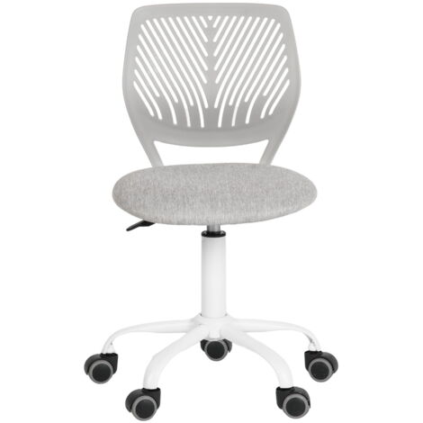 FurnitureR Farbenfroher Bürostuhl, ergonomischer Drehstuhl mit höhenverstellbarer Sitzfläche für Computer, Schreibtischstuhl mit 5 Rollen für Homeoffice, Arbeitsstuhl, Hellgrau