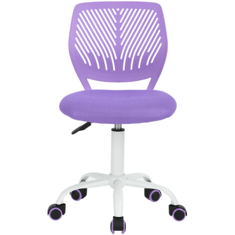 FurnitureR Farbenfroher Bürostuhl, ergonomischer Drehstuhl mit höhenverstellbarer Sitzfläche für Computer, Schreibtischstuhl mit 5 Rollen für Homeoffice, Arbeitsstuhl, Lila