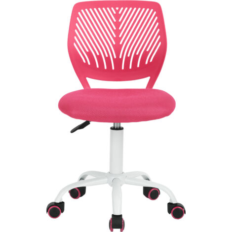 FurnitureR Farbenfroher Bürostuhl, ergonomischer Drehstuhl mit höhenverstellbarer Sitzfläche für Computer, Schreibtischstuhl mit 5 Rollen für Homeoffice, Arbeitsstuhl, Rosa