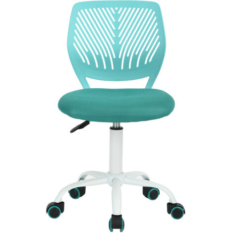 FurnitureR Farbenfroher Bürostuhl, ergonomischer Drehstuhl mit höhenverstellbarer Sitzfläche für Computer, Schreibtischstuhl mit 5 Rollen für Homeoffice, Arbeitsstuhl, türkis