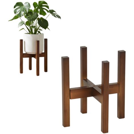 FurnitureR Pflanzenständer Holz Verstellbar Ø20,5–30,5 cm, Blumenständer Indoor Höhe 36 cm, Moderner Blumentopf Ständer Pflanzentopf Halter für Wohnzimmer Balkon Schlafzimmer