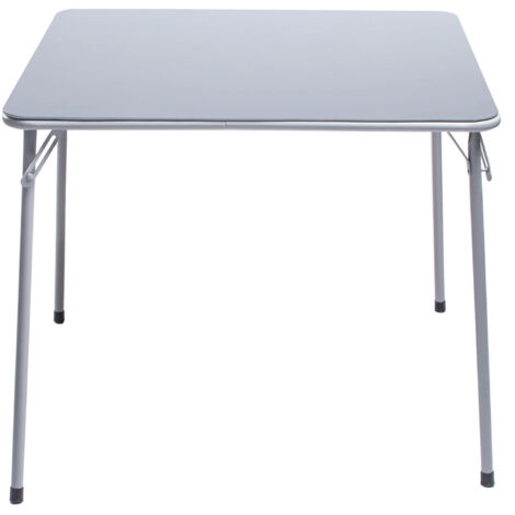FurnitureR Wohnzimmermöbel, quadratische Tische, robuste Metallstruktur und MDF-Kunstleder gepolstertes Tablett, klappbar und tragbar, minimalistisches Design Esstisch, 86x86x71cm, Grau