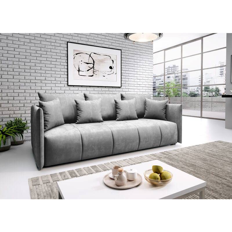 Furnix - Asvil 3-Sitzer Schlafsofa Sofa Couch mit Schlaffunktion Bettkasten MH 84