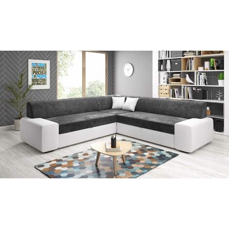 FURNIX Couch L-Form mit Schlaffunktion und Stauraum NOSMISS MAXI MA120-MH97