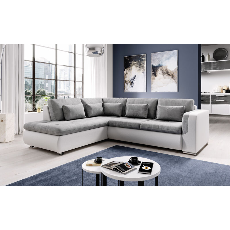 Ecksofa FIORENZO Sofa Schlaffunktion Sofakissen Couch L-Form MA 120-PS 06 - Furnix