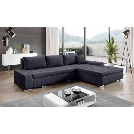 FURNIX Ecksofa TOMMASO Sofa mit Schlaffunktion Bettkasten Kissen Couch L MH 97