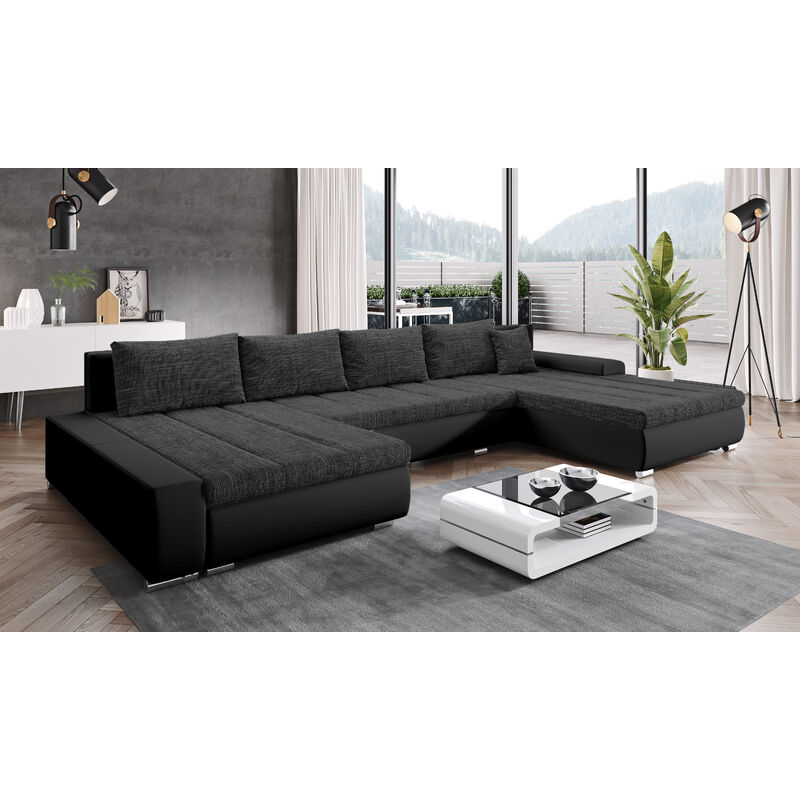 XXL Sofa ELISABETTA Couch Schlafsofa U mit Schlaffunktion MA 1100-BE06 - Furnix
