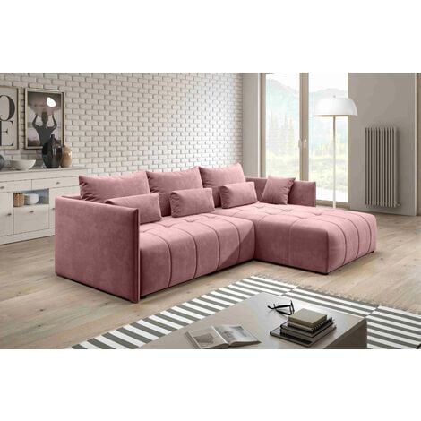 FURNIX Sofa YALTA Couch ausziehbar mit Bettkasten und Kissen Schlafsofa MH 63