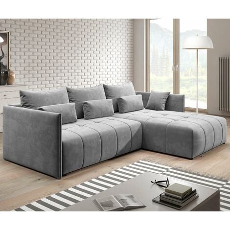 FURNIX Sofa YALTA Couch ausziehbar mit Bettkasten und Kissen Schlafsofa MH 85