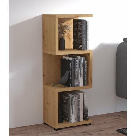 FURNIX Standregal mit Ablagen Bücherregal für Wohnzimmer MORRIE 02 Eiche Artisan