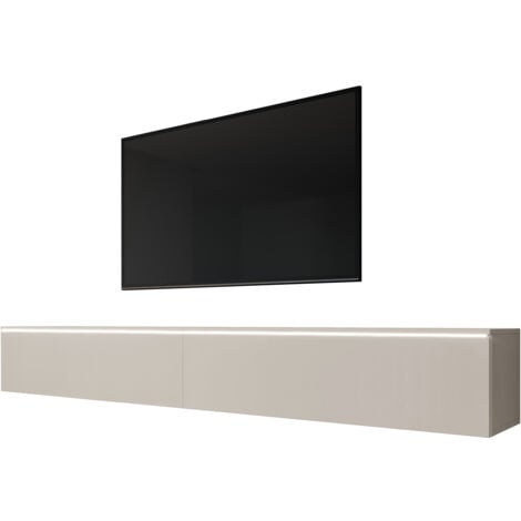 Furnix TV-Kommode BARCELLO 200 cm (2x100cm) Lowboard mit LED-Beleuchtung Beige