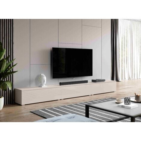 Furnix TV-Kommode BARGO 300 cm (3x100cm) Lowboard ohne LED Beige