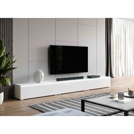 Furnix TV-Kommode BERMO B300 x H34 x T32 cm (3x100cm) TV-Schrank mit LED weiss 2