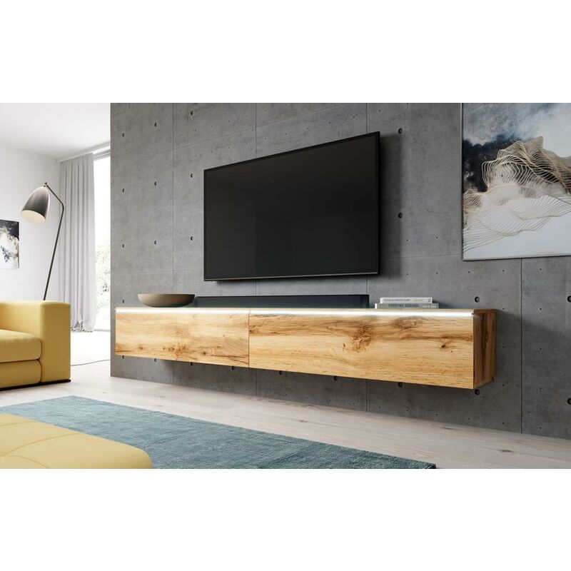 TV Lowboard BARGO Schrank Fernsehschrank 200 cm ohne LED Wotan-Wotan - Furnix