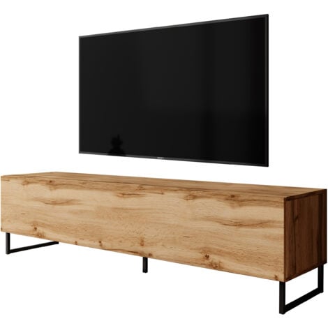 Furnix TV-Lowboard Kommode Zalvo 160 cm TV-Schrank mit Metallfüßen Eiche Wotan