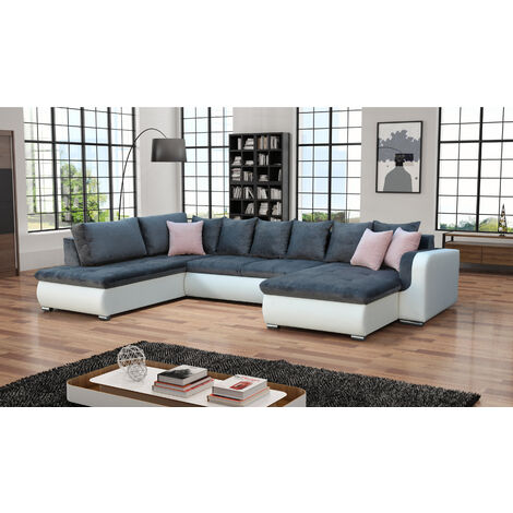FURNIX XXL Sofa FIORENZO mit Schlaffunktion Sofakissen Couch U OR96-MA 120-ON75