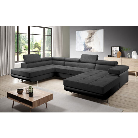 FURNIX Zante Couch Sofa Schlafsofa U-Form U-Sofa Schlaffunktion MA 1100+OR 100