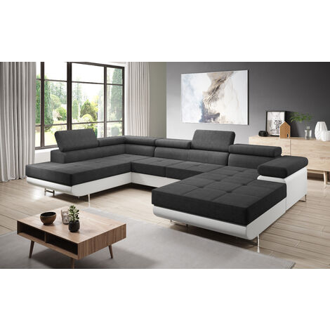 FURNIX Zante Couch Sofa Schlafsofa U-Form U-Sofa Schlaffunktion MA 120+OR 100