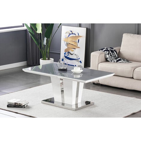 FURNIZONE UK Grey Glass Coffee Table