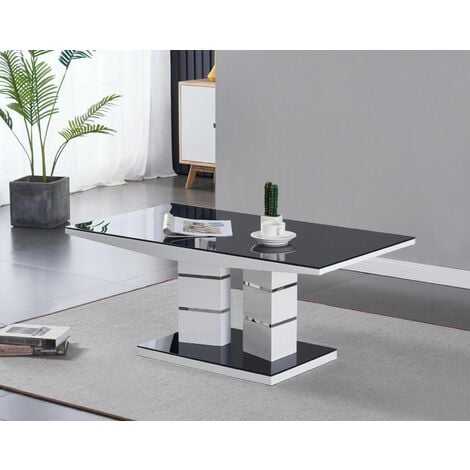 FURNIZONE UK Black Glass Coffee Table