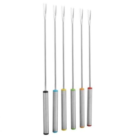 Furnoor Four à fondue Four Fourches, 6pcs / Set En Acier Inoxydable Fromage Au Chocolat Dessert Dessert Fondue Four Fourches