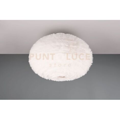 FURRY PLAFONIERA EFFETTO PIUMA BIANCA D. 50CM 2 LUCI ATTACCO E27