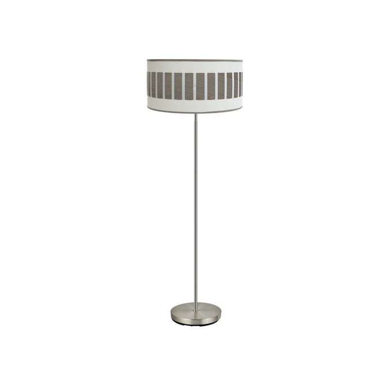 Fabrilamp - Boden Wohnzimmer Ivanna 1xe27 Nickel/Weiß-Holz Grau 163x40x40 Cm