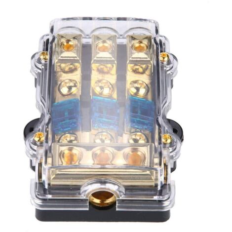 Fuse Holder, 24V 60A Fuse Distribution Block Auto Stereo Audio Circuit Fuse Box 1 in 3 Out Fuse Holder