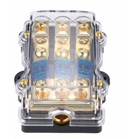 Fuse Holder, 24V 60A Fuse Distribution Block Automatic Stereo Audio Circuit Fuse Box 1 Output out of 3 Fuse Holder