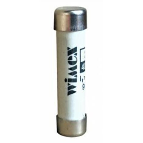 Fusibile cilindrico civile FC, intervento ritardato, 9x36mm, 400V 10A, impiego gG, con indicatore di fusione - Wimex 5100110