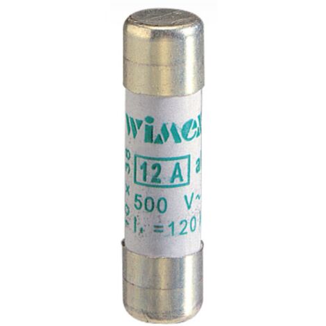 Fusibile cilindrico industriale CF, per correnti di spunto, 10,3x38mm, 400V 25A, impiego aM - Wimex 5400625