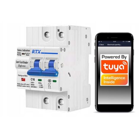 Fusibile controllato 2x 16A ZigBee TUYA En misurazione