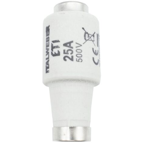 Fusibile Diazed Italweber DII passo E27 curva rapida 25A 500V 1221025