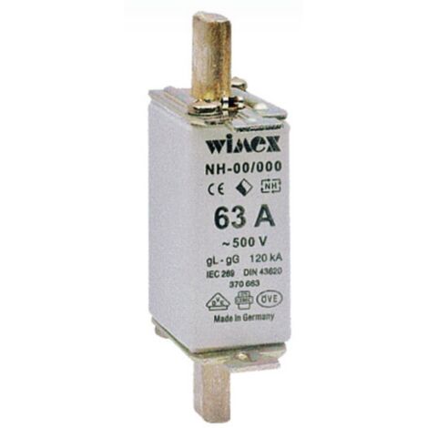 Fusibile NH 0, intervento ritardato, 500V 16A, impiego gG - Wimex 5500116