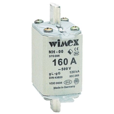 Fusibile NH 00, intervento ritardato, 500V 125A, impiego gG - Wimex 5500082