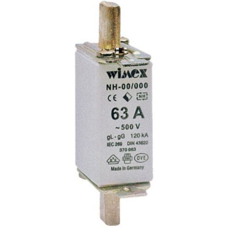 Fusibile NH 000, intervento ritardato, 500V 10A, impiego gG - Wimex 5500010