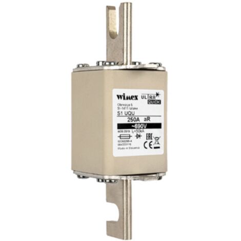 Fusibile NH 1 B gR/aR, super rapido, con percussore, 690V 80A, fissaggio a bullone - Wimex 5522280