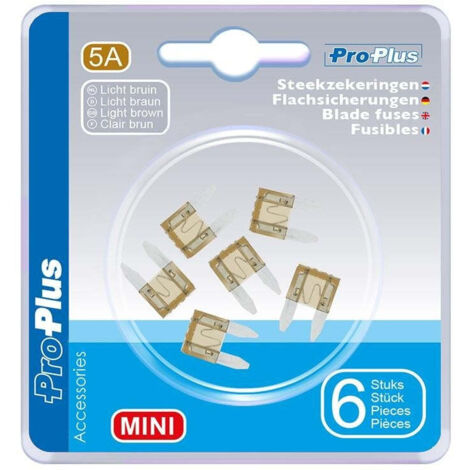 Fusibili lamellari mini 5a marrone chiaro 6 pezzi in blister